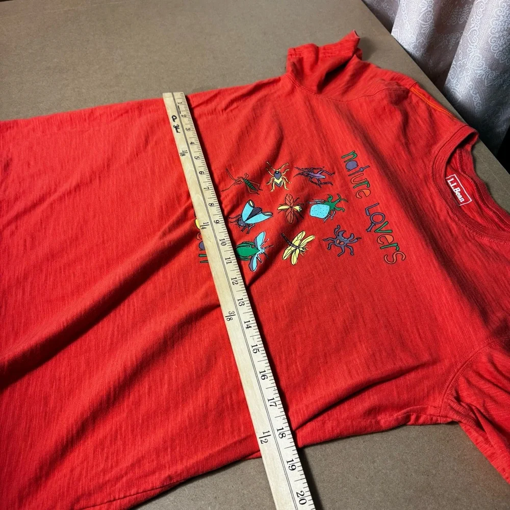 L.L. Bean Kids Orange Graphic Tee Nature Lovers Insects Sz Boys XL 18